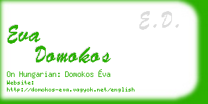 eva domokos business card