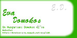 eva domokos business card